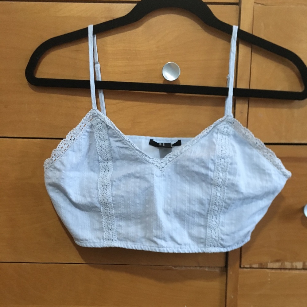 Blue Crochet Detail Cami Crop Top from Forever 21